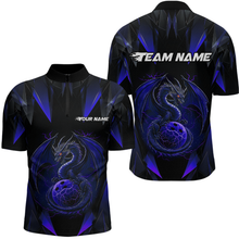 Load image into Gallery viewer, Blue Dragon Personalized Bowling Shirts For Men, Bowling Team Shirt Polo &amp; Quarter-Zip HNT40