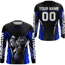 Load image into Gallery viewer, Custom Blue Motocross Shirts Racing Jersey UPF30+ Dirt Bike Jersey Kid Men Women DNT08