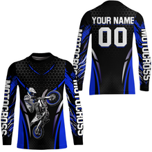 Load image into Gallery viewer, Custom Blue Motocross Shirts Racing Jersey UPF30+ Dirt Bike Jersey Kid Men Women DNT08
