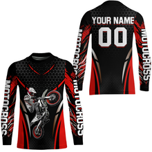 Load image into Gallery viewer, Custom Red Motocross Shirts Racing Jersey UPF30+ Dirt Bike Jersey Kid Men Women DNT08