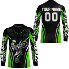 Load image into Gallery viewer, Custom Green Motocross Shirts Racing Jersey UPF30+ Dirt Bike Jersey Kid Men Women DNT08