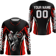 Load image into Gallery viewer, Custom Red Motocross Shirts Racing Jersey UPF30+ Dirt Bike Jersey Kid Men Women DNT08
