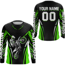 Load image into Gallery viewer, Custom Green Motocross Shirts Racing Jersey UPF30+ Dirt Bike Jersey Kid Men Women DNT08