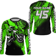Load image into Gallery viewer, Green Youth Motocross Shirts Custom Racing Dirt Bike Jersey Kid Men Women UPF30+ DNT18