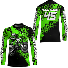 Load image into Gallery viewer, Green Youth Motocross Shirts Custom Racing Dirt Bike Jersey Kid Men Women UPF30+ DNT18