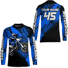 Load image into Gallery viewer, Blue Youth Motocross Shirts Custom Racing Dirt Bike Jersey Kid Men Women UPF30+ DNT18