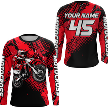 Load image into Gallery viewer, Red Youth Motocross Shirts Custom Racing Dirt Bike Jersey Kid Men Women UPF30+ DNT18