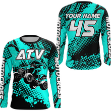 Load image into Gallery viewer, Custom Turquoise ATV Motocross Racing Jersey Kid Adult Quad Bike Jersey Off-Road Shirt UPF30+ ATV Shirt DNT12