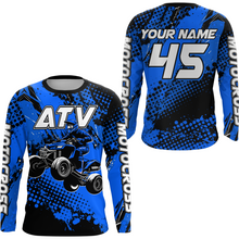 Load image into Gallery viewer, Custom Blue ATV Motocross Racing Jersey Kid Adult Quad Bike Jersey Off-Road Shirt UPF30+ ATV Shirt DNT12