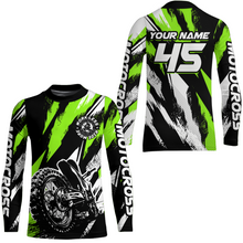 Load image into Gallery viewer, Personalized Green Motocross Racing Jersey Men Women Kid Upf30+ Dirt Bike Jersey Shirt Racing Jersey DNT03