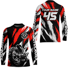 Load image into Gallery viewer, Personalized Red Motocross Racing Jersey Men Women Kid Upf30+ Dirt Bike Jersey Shirt Racing Jersey DNT03