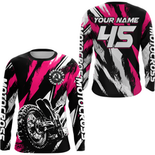 Load image into Gallery viewer, Personalized Pink Motocross Racing Jersey Men Women Kid Upf30+ Dirt Bike Jersey Shirt Racing Jersey DNT03