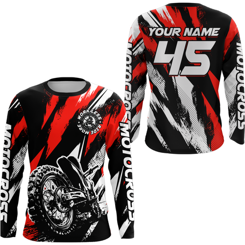 Personalized Red Motocross Racing Jersey Men Women Kid Upf30+ Dirt Bike Jersey Shirt Racing Jersey DNT03