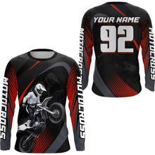 Load image into Gallery viewer, Custom Red Motocross Shirts Racing Jersey UPF30+ Dirt Bike Jersey Kid Men Women DNT07