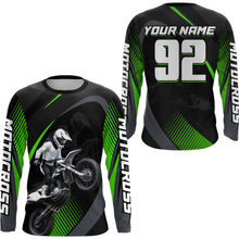 Load image into Gallery viewer, Custom Green Motocross Shirts Racing Jersey UPF30+ Dirt Bike Jersey Kid Men Women DNT07