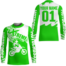 Load image into Gallery viewer, Green Youth Racing Dirt Bike Shirt for Men Women Motocross Jersey UPF30+ Extreme Off-Road DNT74