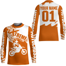 Load image into Gallery viewer, Orange Youth Racing Dirt Bike Shirt for Men Women Motocross Jersey UPF30+ Extreme Off-Road DNT74
