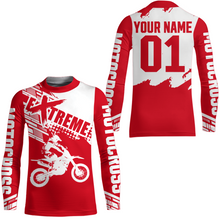 Load image into Gallery viewer, Red Youth Racing Dirt Bike Shirt for Men Women Motocross Jersey UPF30+ Extreme Off-Road DNT74
