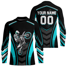 Load image into Gallery viewer, Turquoise Youth Dirt Bike Jersey MX Off-Road Motocross Shirt Racing Shirt Kid Men Women DNT55