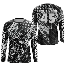 Load image into Gallery viewer, Black Youth Motocross Shirts Custom Dirt Bike Racing Jersey for Kid Men Women UPF30+ DNT19
