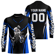 Load image into Gallery viewer, Blue Motocross Jersey UPF30+ Youth Motorcycle Shirt Dirt Bike Jersey Kid Men Women DNT53
