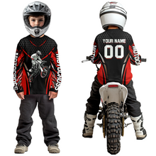 Load image into Gallery viewer, Red Motocross Jersey UPF30+ Youth Motorcycle Shirt Dirt Bike Jersey Kid Men Women DNT53