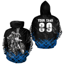 Load image into Gallery viewer, Adult&amp;Kid Blue Custom Dirt Bike Jersey Motocross Jersey Upf30+ Motocross Shirt| CTP87