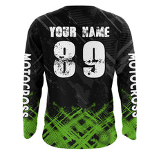 Load image into Gallery viewer, Adult&amp;Kid Green Custom Dirt Bike Jersey Motocross Jersey Upf30+ Motocross Shirt| CTP87
