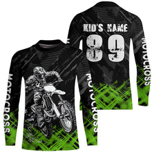 Load image into Gallery viewer, Adult&amp;Kid Green Custom Dirt Bike Jersey Motocross Jersey Upf30+ Motocross Shirt| CTP87