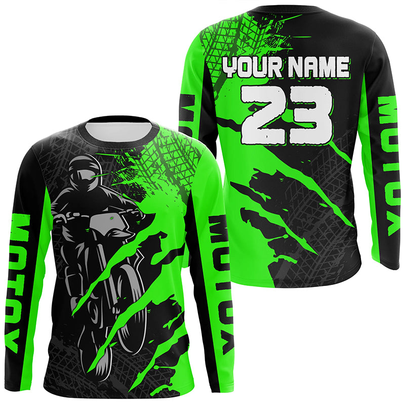 Custom Green Motocross Jersey for Men Women Upf30+ Dirt Bike Shirt Motorcycle Jersey| CTP67