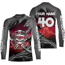 Load image into Gallery viewer, Adult&amp;Kid Red Skull Custom Dirt Bike Jersey Motocross Jersey Upf30+ Motocross Shirt| CTP86