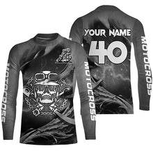 Load image into Gallery viewer, Adult&amp;Kid Grey Skull Custom Dirt Bike Jersey Motocross Jersey Upf30+ Motocross Shirt| CTP86