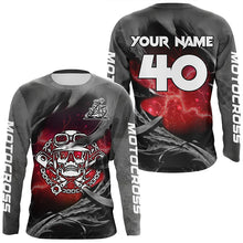 Load image into Gallery viewer, Adult&amp;Kid Red Skull Custom Dirt Bike Jersey Motocross Jersey Upf30+ Motocross Shirt| CTP86