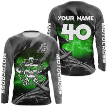 Load image into Gallery viewer, Adult&amp;Kid Green Skull Custom Dirt Bike Jersey Motocross Jersey Upf30+ Motocross Shirt| CTP86
