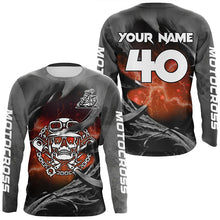 Load image into Gallery viewer, Adult&amp;Kid Orange Skull Custom Dirt Bike Jersey Motocross Jersey Upf30+ Motocross Shirt| CTP86
