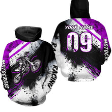 Load image into Gallery viewer, Adult&amp;Kid purple custom dirt bike jersey Motocross jersey upf30+ mens women Motocross Shirt| CTP02