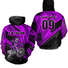 Load image into Gallery viewer, Custom Dirt Bike Jersey Purple Motocross Jersey Upf30+ Mens Women Extreme Racing Shirt| CTP29