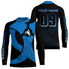 Load image into Gallery viewer, Custom Blue Dirt Bike Jersey Motocross Jersey Upf30+ Mens Women Off-Road Shirt| CTP85