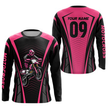 Load image into Gallery viewer, Custom Motocross Jersey Pink UPF30+ Dirt Bike Shirt MX Racing Racewear Adult&amp;Kid| CTP50