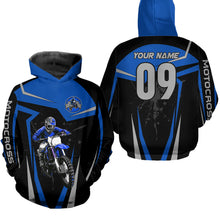 Load image into Gallery viewer, Adult&amp;Kid Blue Custom Dirt Bike Jersey Motocross Jersey Upf30+ Motocross Shirt| CTP74