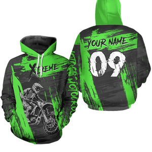 Adult&Kid Green Custom Dirt Bike Jersey Extreme Motocross Shirt Mens Women| CTP97