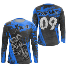 Load image into Gallery viewer, Adult&amp;Kid Blue Custom Dirt Bike Jersey Extreme Motocross Shirt Mens Women| CTP97