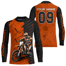 Load image into Gallery viewer, Custom Dirt Bike Jersey Orange Motocross Jersey Upf30+ Mens Women Motocross Shirt| CTP19