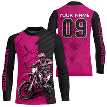 Load image into Gallery viewer, Custom Dirt Bike Jersey Pink Motocross Jersey Upf30+ Mens Women Motocross Shirt| CTP19