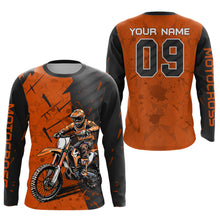 Load image into Gallery viewer, Custom Dirt Bike Jersey Orange Motocross Jersey Upf30+ Mens Women Motocross Shirt| CTP19