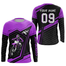 Load image into Gallery viewer, Custom Motocross Jersey Purple Dirt Bike Clothes Upf30+ Mens Women Motorcycle Jersey| CTP58