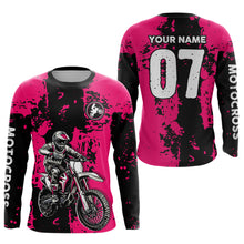 Load image into Gallery viewer, Custom Dirt Bike Jersey Pink Motocross Jersey Upf30+ Mens Women Racing Shirt| CTP24