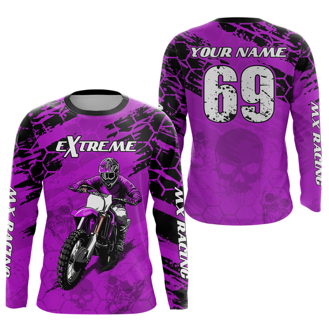 Custom Purple Motocross Jersey for Men Women Upf30+ Dirt Bike Shirt Motorcycle Jersey| CTP71