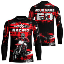 Load image into Gallery viewer, Adult&amp;Kid Red Custom Dirt Bike Jersey Motocross Jersey Upf30+ Mens Women Motocross Shirt| CTP66