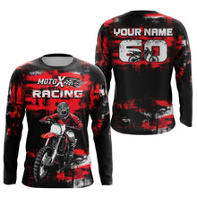 Load image into Gallery viewer, Adult&amp;Kid Red Custom Dirt Bike Jersey Motocross Jersey Upf30+ Mens Women Motocross Shirt| CTP66
